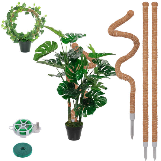 3 Pack Moss Pole, 30 Inch Monstera Plant Support， Moss Poles for Climbing Plants Indoor DIY, Coco Coir Plant Pole Moss Plant Stick Support Stake Kit for Potted Plants, Pothos, Philodendron