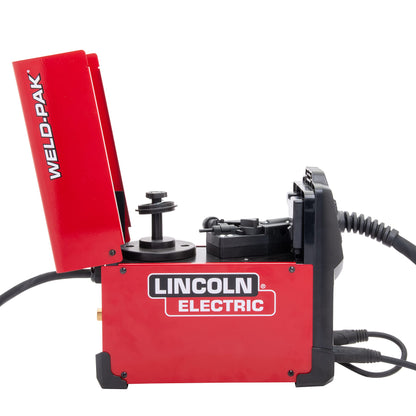 Lincoln Electric 90i MIG and Flux Core Wire Feed Weld-PAK Welder, 120V Welding Machine, Portable w/Shoulder Strap, Protective Metal Case, Best for Small Jobs, K5256-1
