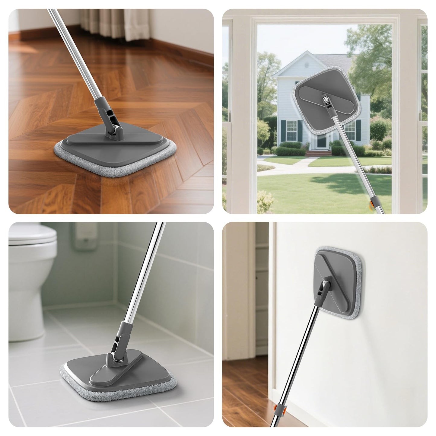 Mop and Bucket Set, Spin Mop with Separate Dirty Water System, Deep-Cleaning Mops for Floors, Versatile Mops for Walls