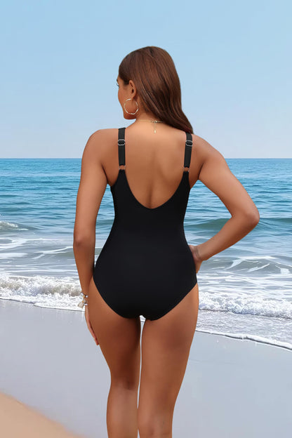Holipick Black Women Tummy Control One Piece Swimsuit - Push Up Bathing Suit Full Coverage Slimming Swimwear L