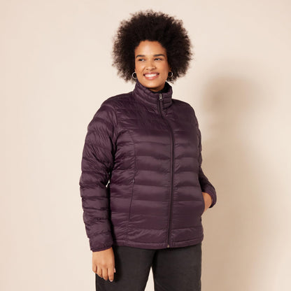 Amazon Essentials Women's Lightweight Long-Sleeve Water-Resistant Packable Puffer Jacket (Available in Plus Size), Burgundy, X-Small