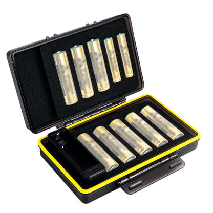 AA AAA Battery Storage Case Holder with Battery Tester, Battery Organizer Container for 8 Double A & 2 Triple A Battery, Compact and Water-Resistant
