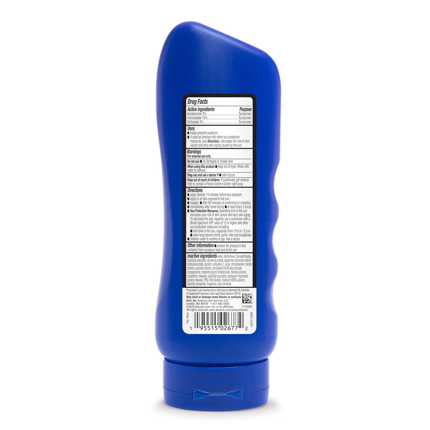 Amazon Brand - Solimo Sport Sunscreen Lotion, SPF 50, Reef Friendly (Octinoxate & Oxybenzone Free), Broad Spectrum UVA/UVB Protection, 8 Fluid Ounce