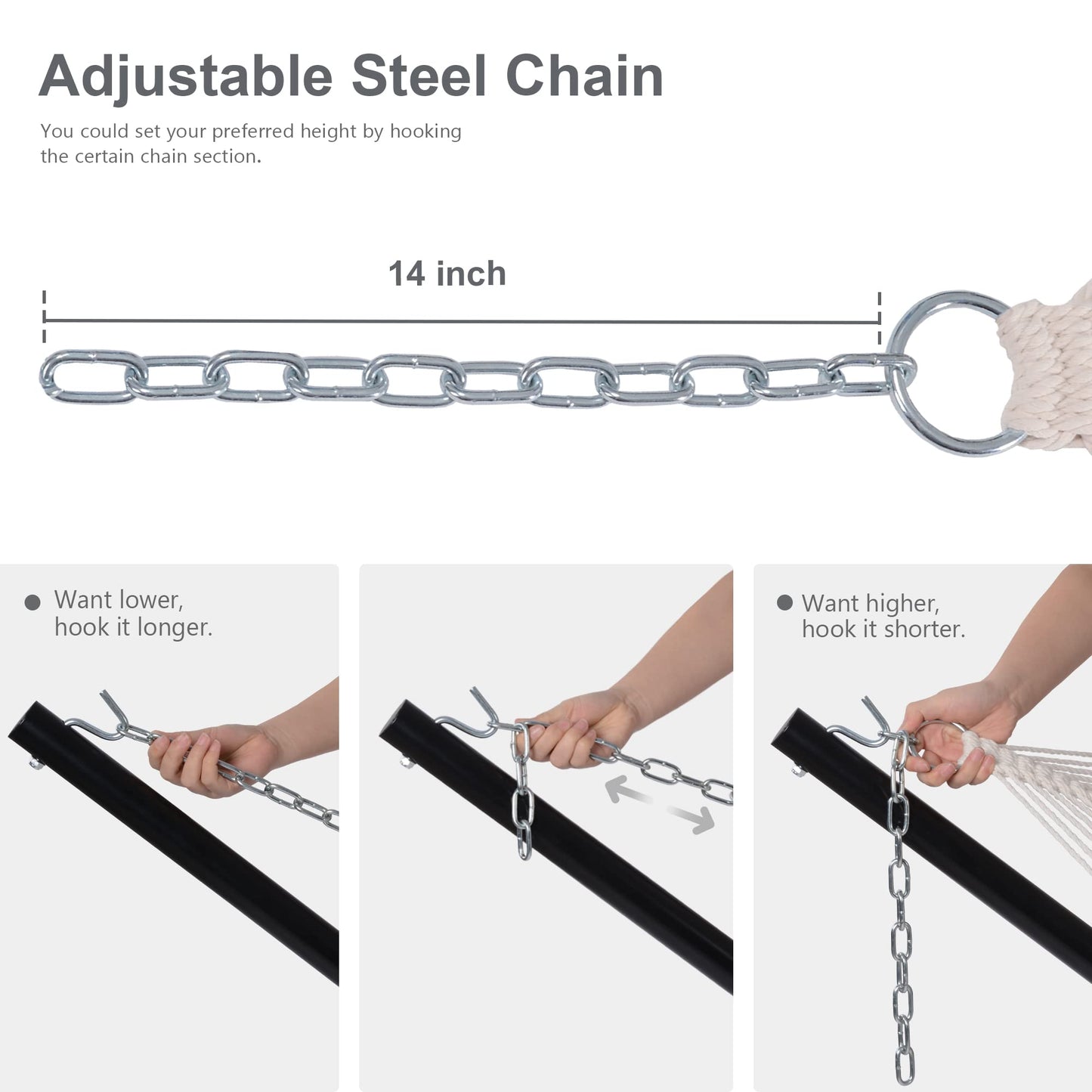 Mansion Home 12 Ft Yard Hammock with Stand, 2 Person Hammock Freestanding with Curved Spreader Bar, Large Hammocks for Outside with Pillow and Portable Bag, Heavy Duty 450 lbs, Blue Stripes