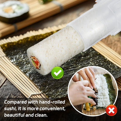 AISHN Sushi Roller 11.8 inches Sushi Bazooka Sushi Maker Chef Tool Rice Roller Durable Rice Maker Machine Mold for Easy Sushi Cooking Translucent white