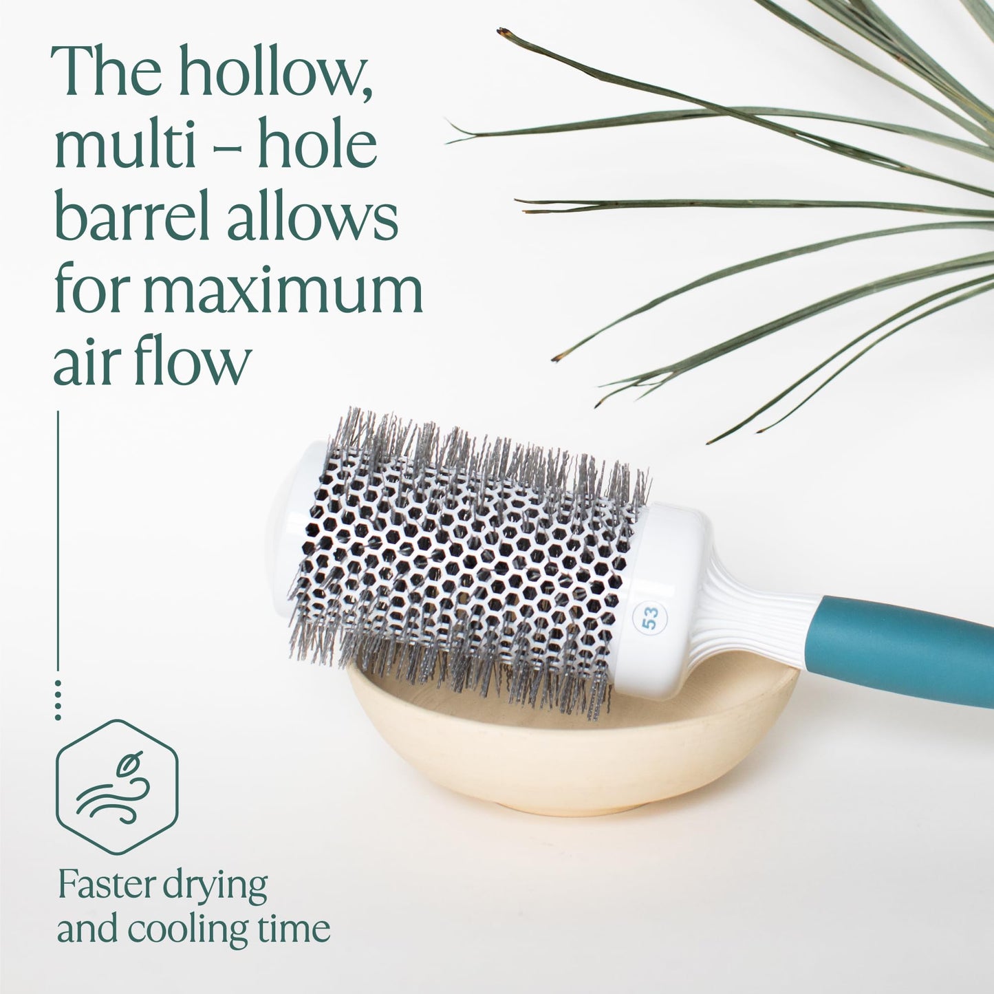 Professional Round Brush for Blow Drying - Large Ceramic Ion Thermal Barrel Brush for Sleek, Precise Heat Styling and Maximum Volume - Lightweight Hair Brush for Smooth, Manageable Hair (2 Inch) (Not Electrical)