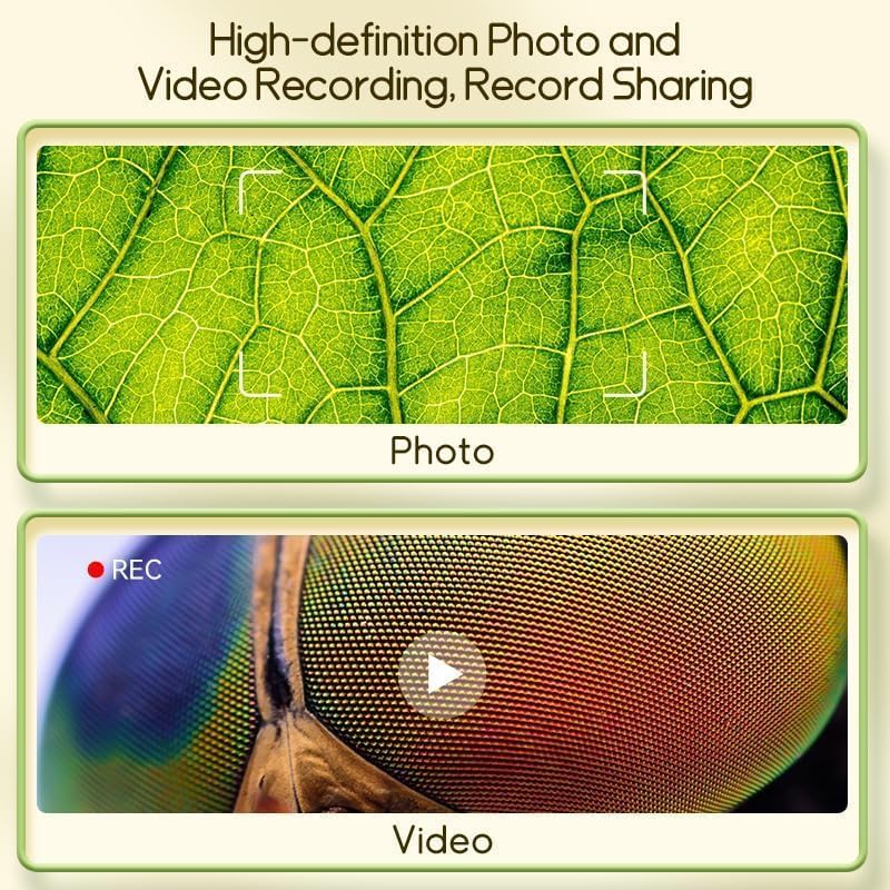 Kids Microscope Pocket Microscope - Ashfly 1000X Portable Microscope for Kid, Photo & Video Mini Microscopes Gifts, 2'' Digital Screen Microscopes for 3-10 Age Years Old Boys Girls Toys