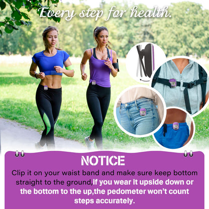 PINGKO Outdoor Multi-Function Portable Sport Pedometer Step/Distance/Calories/Counter - Purple