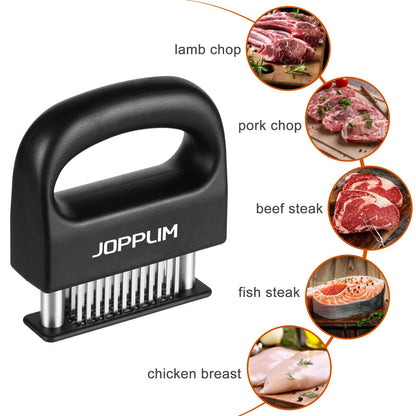 Jopplim Meat Tenderizer, With 48 Stainless Steel Ultra Sharp Needle Blades, Meat Poultry Tenderizer, for Tenderizing Beef, Pork, Turkey, Fish, Cooking Tool Best for Tenderizing, Marinade, BBQ