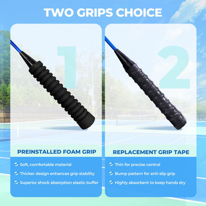 HIRALIY Badminton Rackets Set for Backyards, Lightweight Badminton Set of 4, Includ 4 Rackets, 12 Nylon Birdies, Replacement Grip Tapes, 1 Carrying Bag, Outdoor Games for Adults Family Kids Beginners