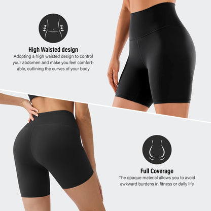 GYMGUN High Waisted Biker Shorts for Women Fitness-Tummy Control Workout Summer Yoga Shorts Gym Athletic Running