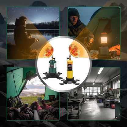 Portable Heater for Camping Outdoor Space Propane Heater 6200BTU Power with Control Valve Patio Heater Cordless 1lb Small Propane Gas Tank Holder Tent Garage Fishing stove buddy