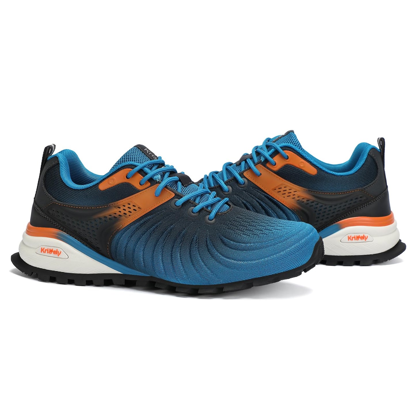 Kricely Men's Walking Shoes Breathable Trail Running Shoes for Men Lightweight Fashion Sneakers for Outdoor Sports Gym Jogging Peacock Blue Size 11.5