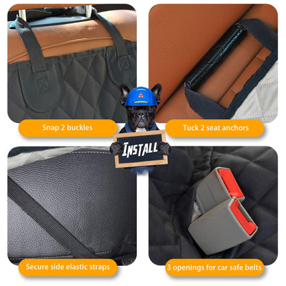 Honest Dog Car Seat Covers, Dog seat Cover with Side Flap for Cars, Trucks, and Suv's - Waterproof & Nonslip Pet Seat Cover for Backseat