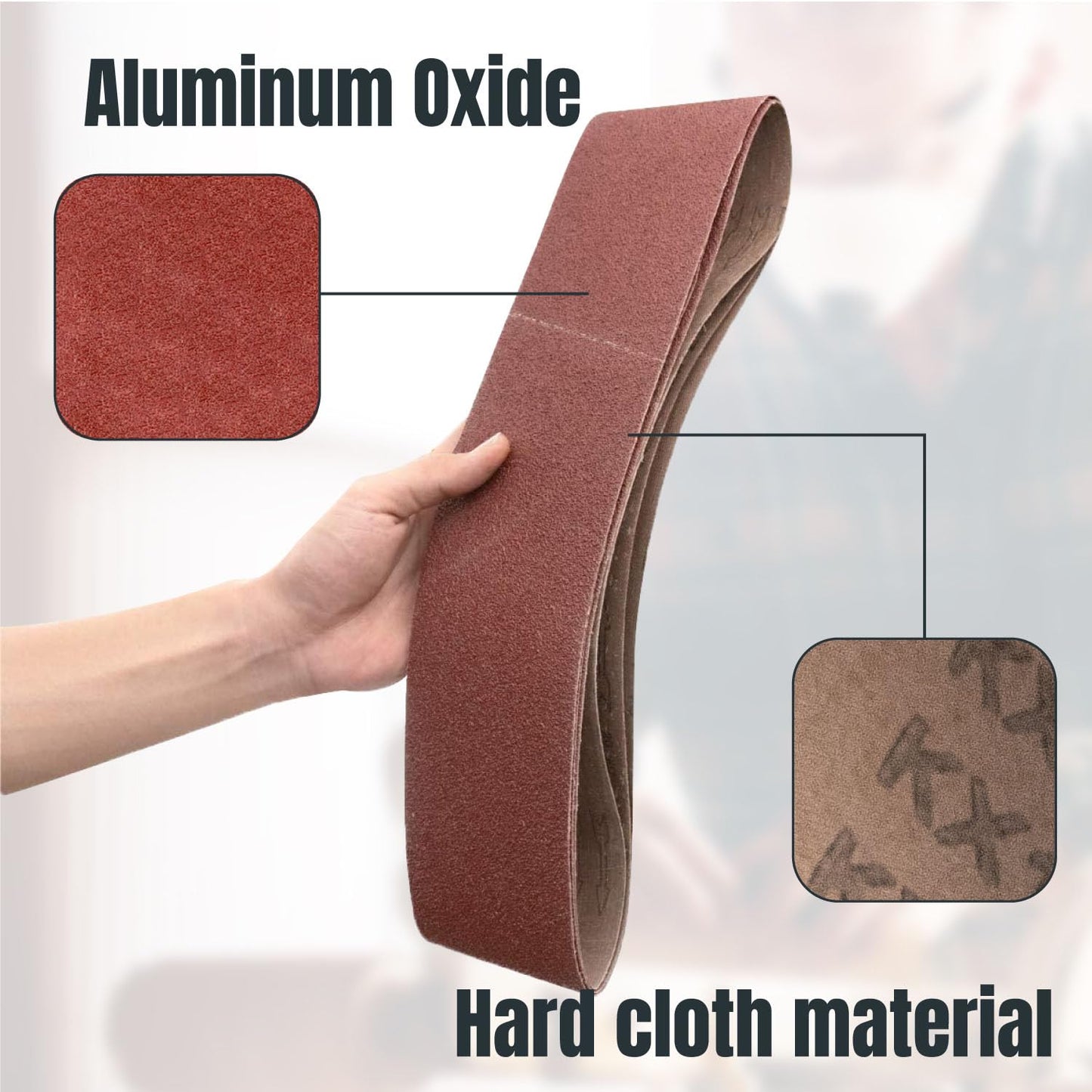 POWERTEC 10PK 4x36 Sanding Belts, 80 Grit Aluminum Oxide, 4 x 36 Inch Sanding Belts for Benchtop Belt and Disc Sander, Belt Sandpaper, Woodworking, Metalworking, Paint, Rust Removal (110680)