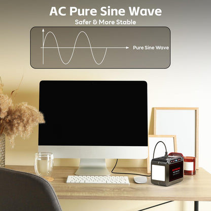 MARBERO 237Wh Solar Generator with Solar Panel Included Portable Power Station 300W Pure Sine Wave with Foldable Solar Panel 60W Set for Camping Outdoor Hiking Fishing Emergency