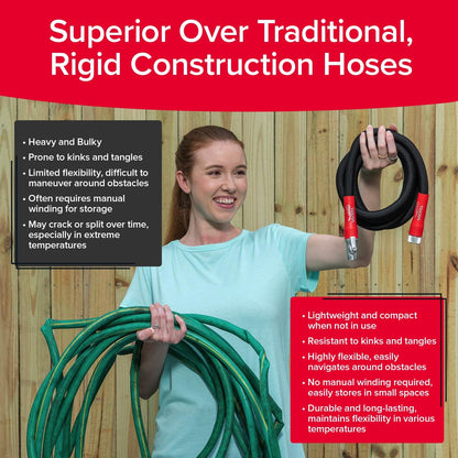 Pocket Hose Silver Bullet 2.0 Expandable Garden Hose 50-FT with Turbo Shot Nozzle, AS-SEEN-ON-TV, Lead-Free, Solid Aluminum Connectors, Easy On/Off Valve, Kink-Free, Leak-Proof