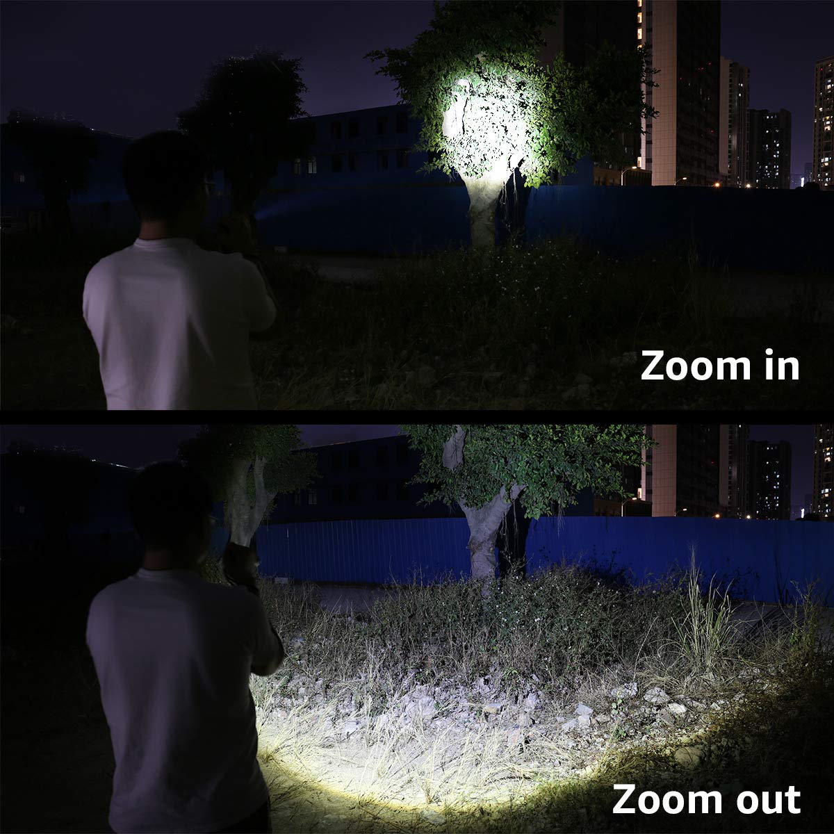 Lepro LED Rechargeable Flashlight, LP3000 High Lumens, Zoomable, Bright Flashlight, Waterproof, 5 Lighting Modes, Small Handheld Flashlight for Camping, Emergencies, USB Cable Included