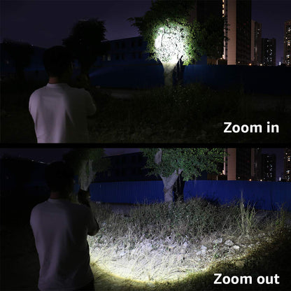 Lepro LED Rechargeable Flashlight, LP3000 High Lumens, Zoomable, Bright Flashlight, Waterproof, 5 Lighting Modes, Small Handheld Flashlight for Camping, Emergencies, USB Cable Included