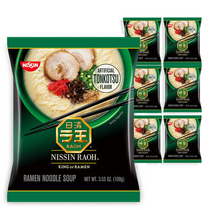 Nissin RAOH Ramen Noodle Soup, Tonkotsu, 3.53 Ounce (Pack of 6)