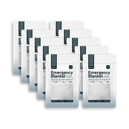 Altland 10 Pack of Emergency Blankets - Heat Reflective Blankets for Winter Survival Kits, Disaster Preparedness, Cold Weather Camping, and Homeless Care Packages
