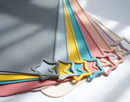 Moonkie Silicone Placemats for Baby & Kid, Stain-Proof Non-Slip Toddler Food Mats Eating Table Mat with 2 Packs