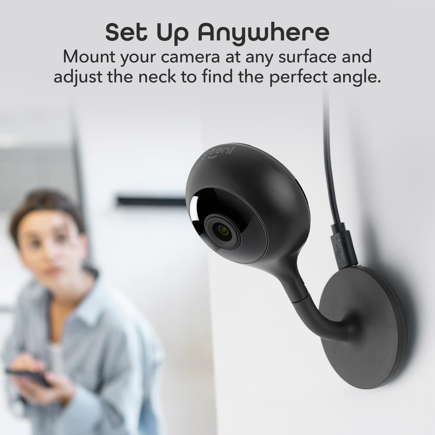 Geeni Look 1080p Indoor Security Camera – 2-Pack Full HD WiFi Indoor Camera with 2-Way Audio, Motion Detection, & Night Vision – Support for Alexa & Google Assistant