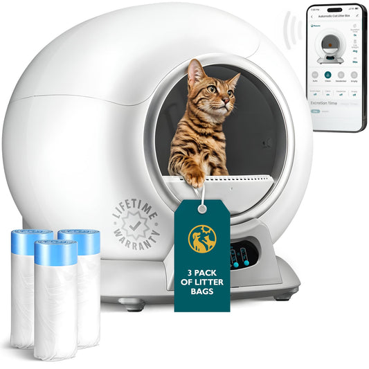 PetCove Self Cleaning Litter Box with Auto Safety Sensors for Multiple Cats - Automatic Cat Litter Box Self-Cleaning - Covered Odor Removal with APP Control - Compatible On All WiFi - Electric Robot