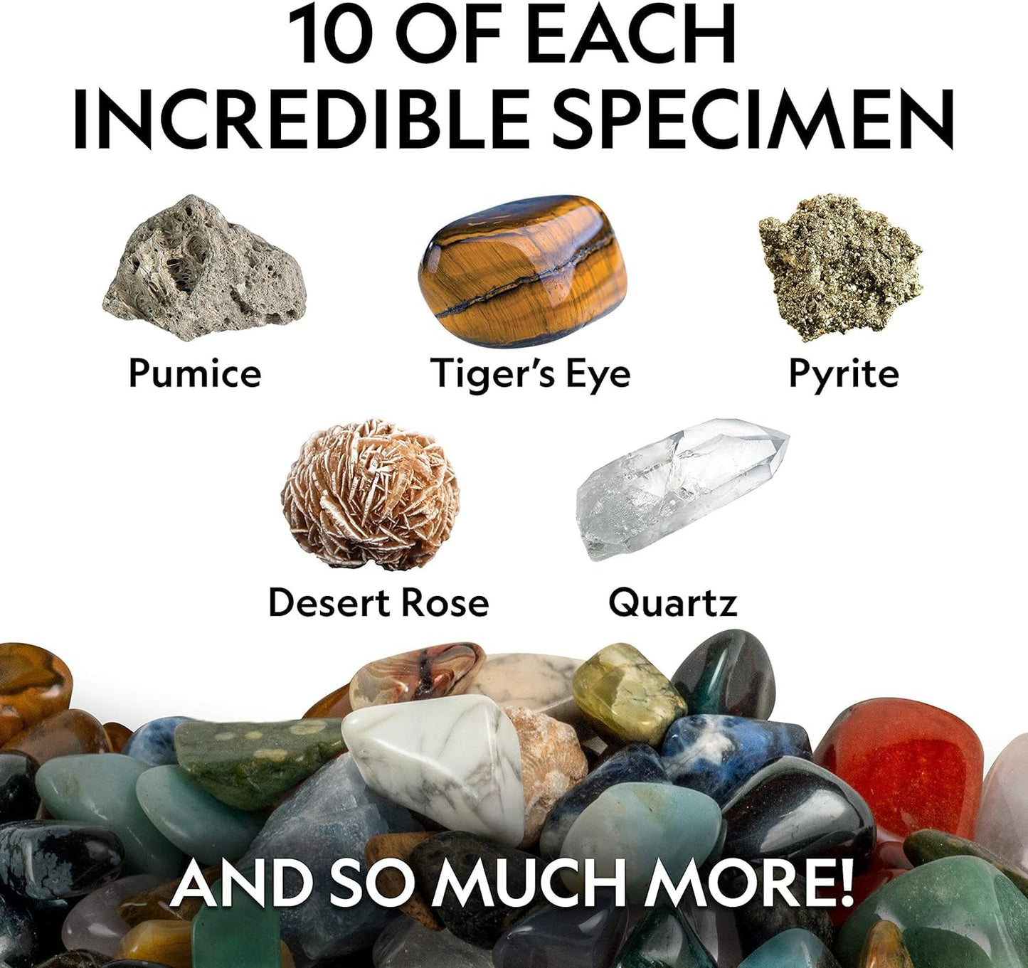 NATIONAL GEOGRAPHIC Kids Rock Collection – 1.25 lb. Assorted Rocks, Minerals & Gemstones Plus 50 Cool Rocks & Minerals to Share, STEM Earth Science Kit for The Classroom, Homeschool & More