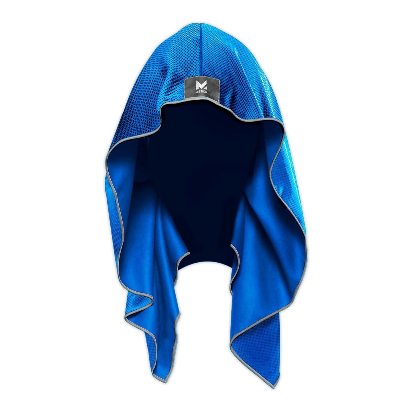 MISSION Cooling Hoodie Towel, Mission Blue - Soft, Durable Microfiber - Cools Up to 2 Hours - UPF 50 Sun Protection - Machine Washable