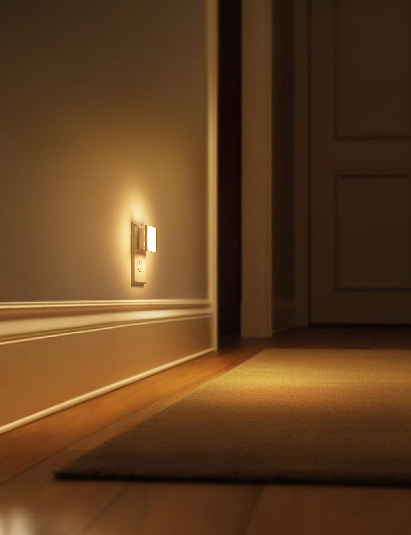 L LOHAS LED Night Lights Plug into Wall 2-Pack, 0.3W Plug in Night Light, Dusk to Dawn, 3000K Soft White, Bright Nightlight Auto-On/Off, for Adults Kids Room Bedroom Bathroom Hallway Kitchen, Non-Dim