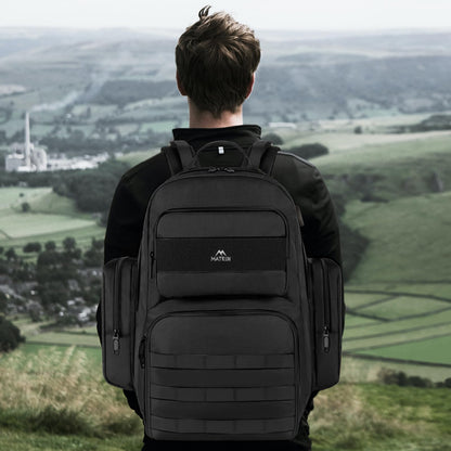 MATEIN Lunch Backpack for Men Work, 15.6 Inch Tactical Backpack with Lunch Compartment, Large Laptop Backpacks with Insulated Cooler Bag for Travel Beach Camping Picnic Hiking, Black