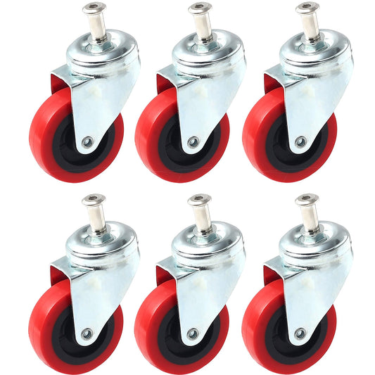 Online Best Service 6 Pack Heavy-Duty 2.5" Swivel Caster Wheel Creeper Service Cart Stool Post Mount