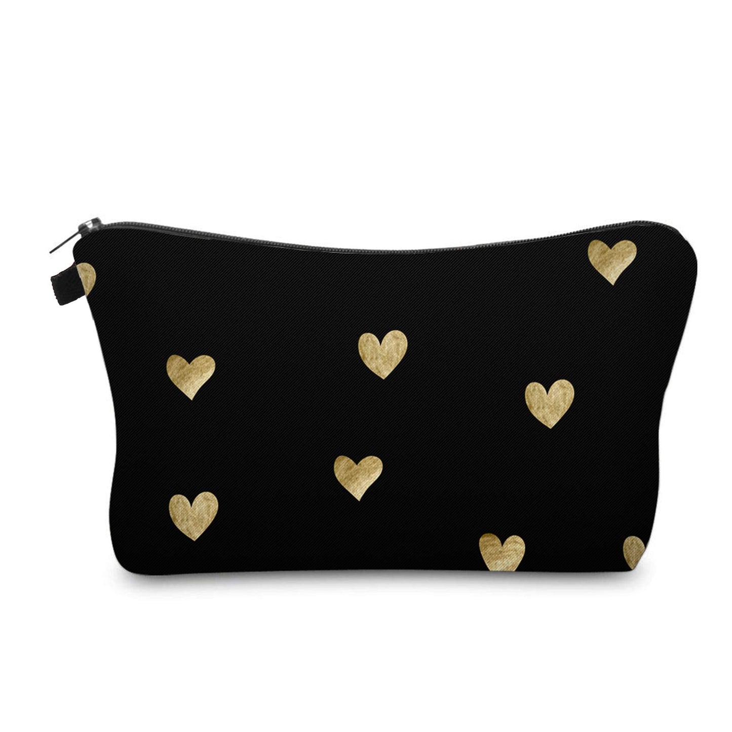 Aiphamy Cute Travel Makeup Bag Cosmetic Bag Small Pouch Gift for Women (Brushed Gold Heart)