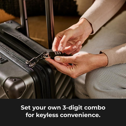 Master Lock Black Combination Padlock, Indoor Gym Locker Lock with Customizable 3-Digit Code for Luggage, Backpacks, Cabinets, 647D