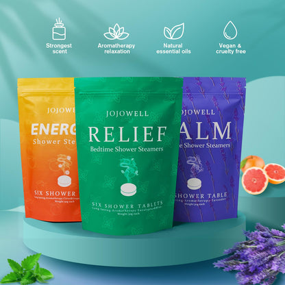 JoJowell Shower Steamers Aromatherapy - 18 Pack Gifts for Women, Organic Essential Oils, Self Care, Birthday Gifts for Women, Men, Mom, Teen, Relaxation Home SPA Christmas