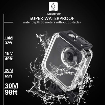 Waterproof Housing Case for Gopro Max Action Camera, Underwater Diving Protective Shell 30M with Bracket Accessories (Not for MAX 360 2025)