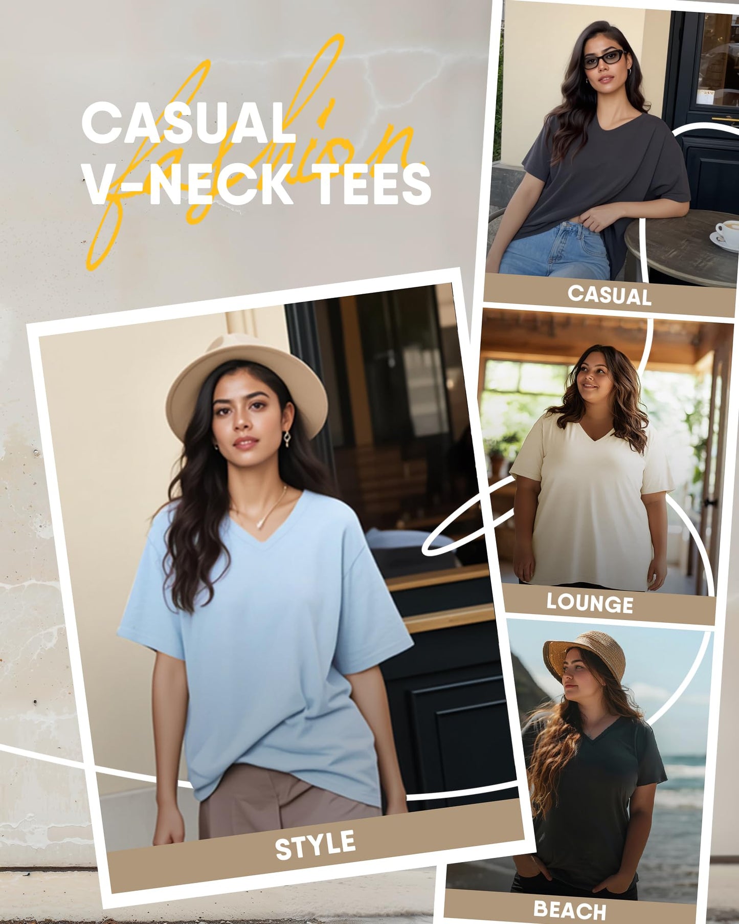 HLTPRO 3 Pack Oversized Tshirts for Women - Loose Fit Baggy Workout Tops Casual Summer Beach Vacation Plus Size Clothing