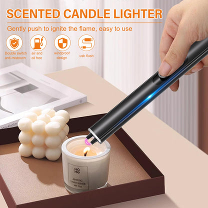 honglu Lighter Electric Lighter, Candle lighters, USB Plasma Long Arc Lighters Rechargeable Safety Lock for Cooking BBQs Fireworks No Butane Fuel - Black