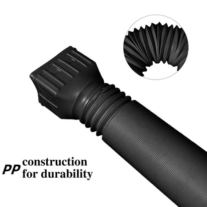 2 Pack Flexible Rain Gutter Downspout Extensions,Drain Downspout Extender,Gutter Extension Flexible,Down Spout Drain Extension Pipes,Extendable from 21 to 60 Inches (Black)