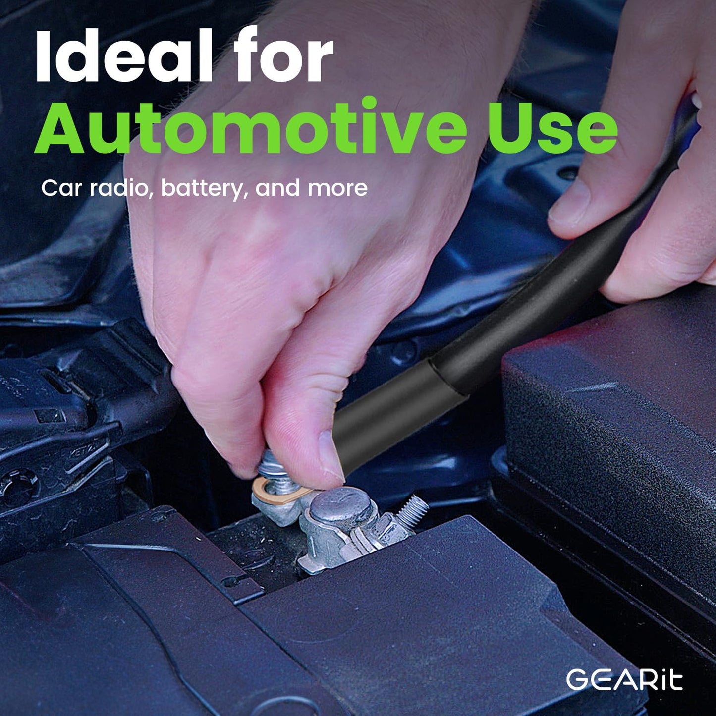 GEARit, 8 Gauge Wire, for Automotive Power/Ground, Battery Cable, Car Audio, RV, Amp, CCA, Automotive Wire, Amp Kit, Battery Cables, Wiring Kit, (25 feet Each- Black/Red)