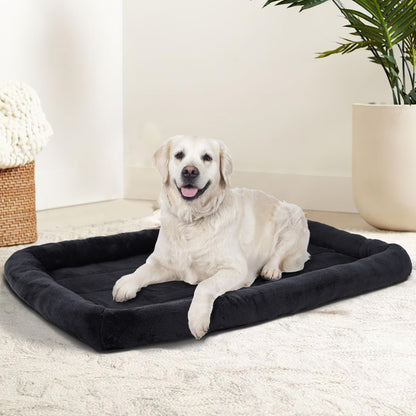 Patas Lague Bolster Dog Bed for Extra Small Dogs 16''x12'', Soft Warm Foam Pet Sofa Bed, Machine Washable Pet Cat Crate Mat for Toy Breeds, Black