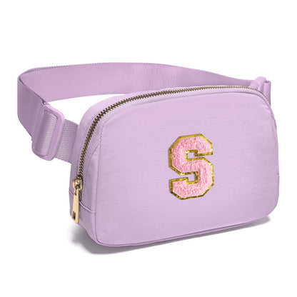 Gitus Initial Belt Bag Fanny Pack Crossbody Bag for Girls Birthday Gifts Age 8-10 Teen Girl Gifts Trend Stuff Personalized Letter Gifts for Daughter Sister (Lavender-S)