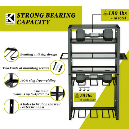 KAFAHOM Power Tool Organizer,8 Drill Holder Wall Mount,6 Layer Heavy Duty Metal Tool Storage Rack,Large Utility Tool Shelf for Cordless Drill, Garage Wall Organizer for Lifetime Use