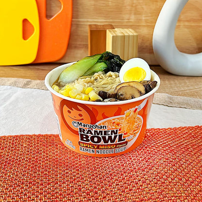 Maruchan Bowl Spicy Miso, Microwaveable Ramen Soup Mix, 3.38 Oz, 6 Count