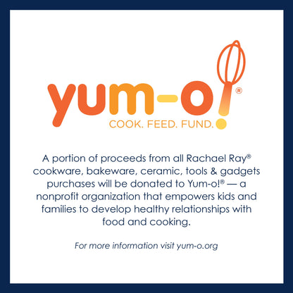 Rachael Ray 87631-T Cucina Hard Anodized Nonstick Skillet with Helper Handle, 14 Inch Frying Pan, Gray/Red