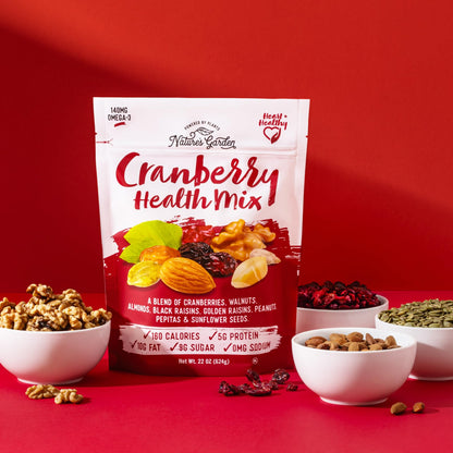 Nature's Garden Cranberry Health Mix – Power Up, Heart Healthy, Gluten Free, Antioxidant Rich, Cholesterol Free, Sodium Free, No Artificial Ingredients – 22 Oz Bag (Pack of 1)