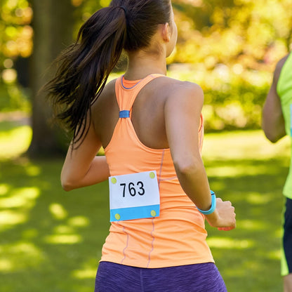 Juexica Running Bib Clips Race Number Buckle Fixing System Triathlon Race Bib Holder Marathon Fastener Holder for Field Event(Mixed Colors)