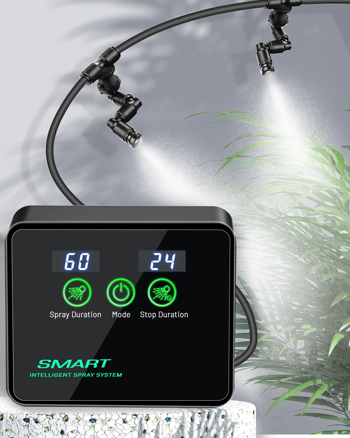 Reptile Humidifiers Smart Misting System, Reptile Mister Automatic with Timer, Terrariums Humidifier with 360°Adjustable Misting Nozzles, Spray Kit for Rainforest Plants Amphibian