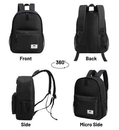 MIER Insulated Backpack Cooler Small Leakproof Lunch Back Pack with Coolers Lightweight Cute Lunch Bag for Women Men to Work, Picnics, Camping, Park Day Trips, 15 L, Black